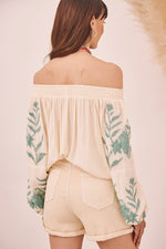 Load image into Gallery viewer, Cream Embroidered Blouse
