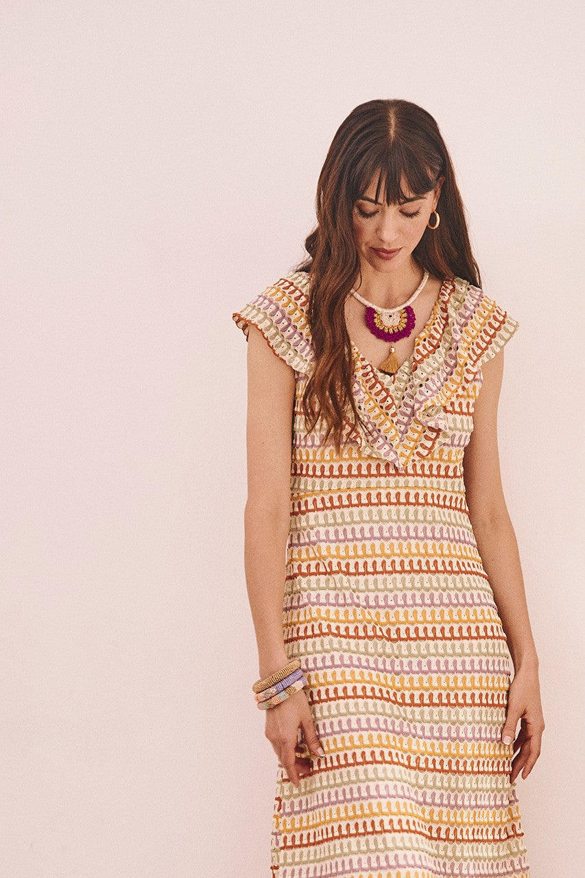 Multicoloured Knitted Summer Dress