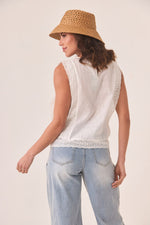 Load image into Gallery viewer, White Embroidered Lace Top

