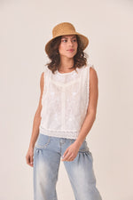 Load image into Gallery viewer, White Embroidered Lace Top
