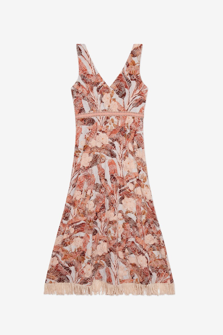 Pink Embroidered Summer Dress