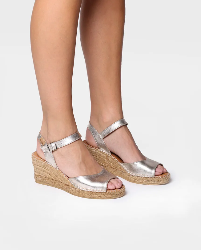Gold Open Toe Wedge