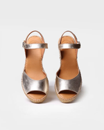 Load image into Gallery viewer, Gold Open Toe Wedge
