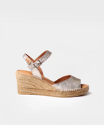Load image into Gallery viewer, Gold Open Toe Wedge
