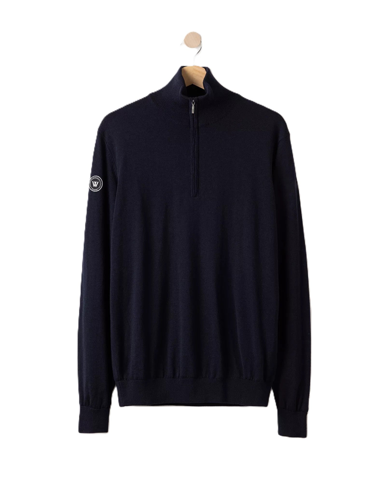 Navy Windproof Half Zip Sweater