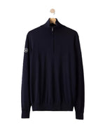 Load image into Gallery viewer, Navy Windproof Half Zip Sweater
