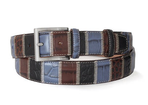Black Patchwork Leather Belt