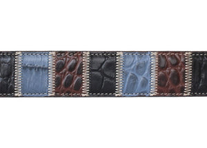 Black Patchwork Leather Belt