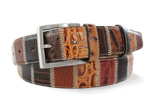 Brown Patchwork Leather Belt