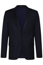 Load image into Gallery viewer, Navy Stripe Jacket Regular Length
