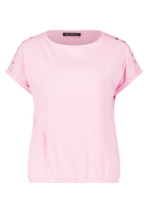 Pink Button Detail T-shirt