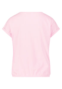 Pink Button Detail T-shirt