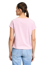 Load image into Gallery viewer, Pink Button Detail T-shirt
