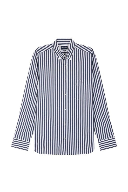 Navy Block Striped Shirt