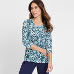 Load image into Gallery viewer, Teal Printed Top
