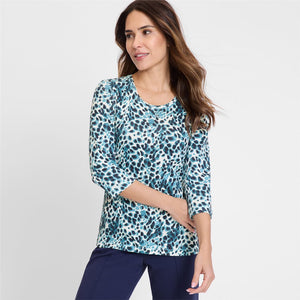 Teal Printed Top