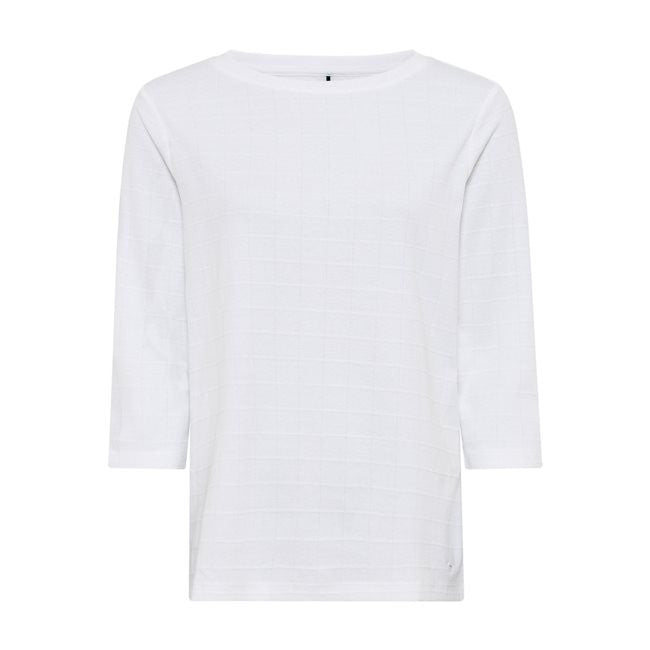 White Subtle Check Top