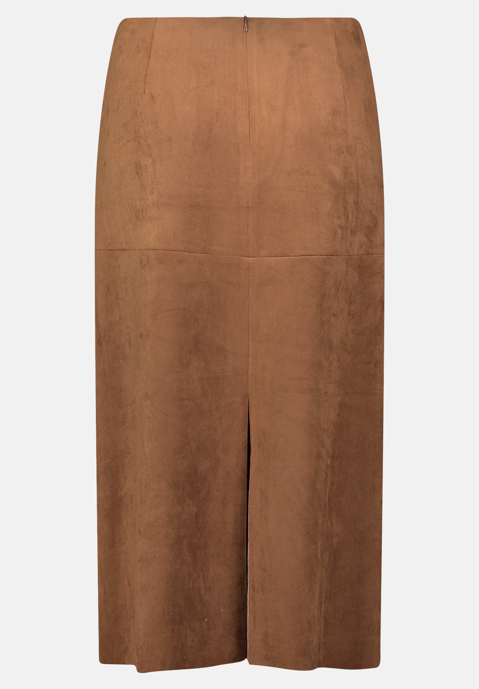 Tan Faux Suede Midi Skirt