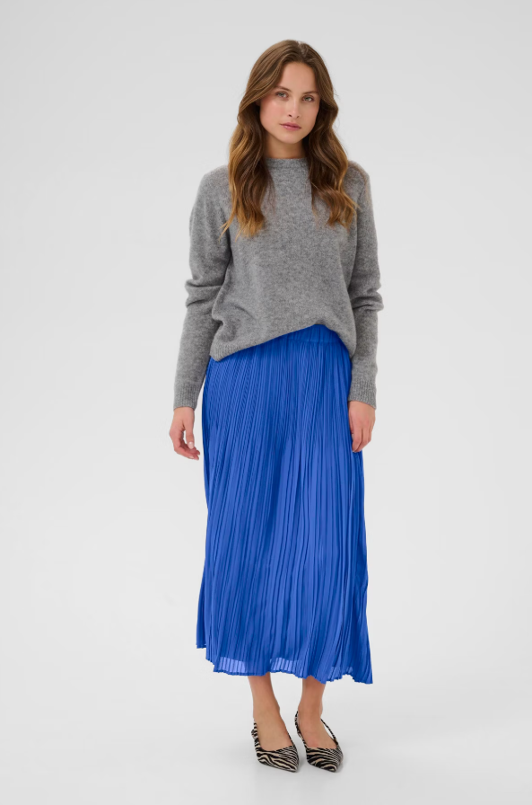 Blue Pleated Skirt
