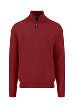 Load image into Gallery viewer, Wine Textured Half Zip Sweater
