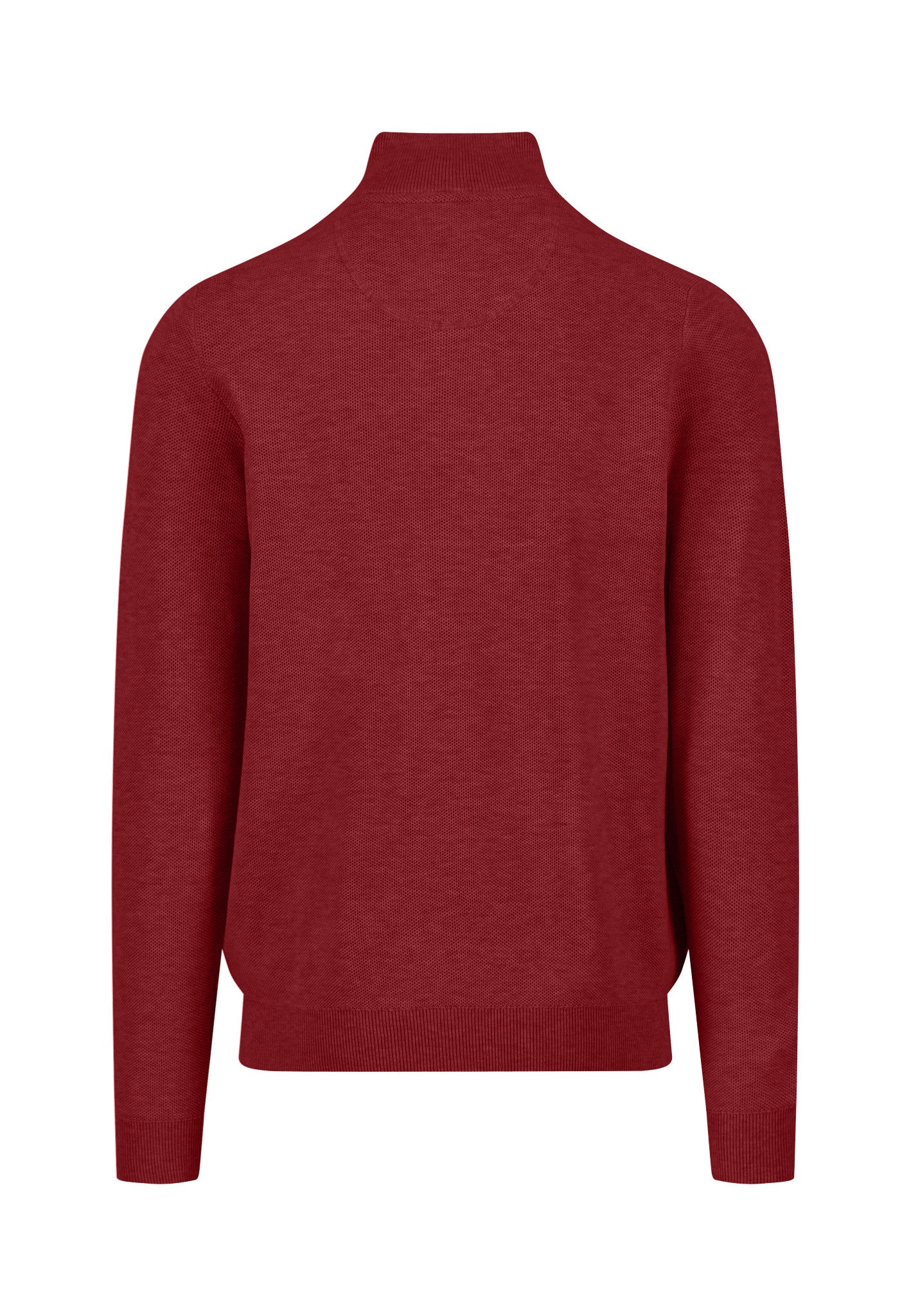 Wine Textured Half Zip Sweater