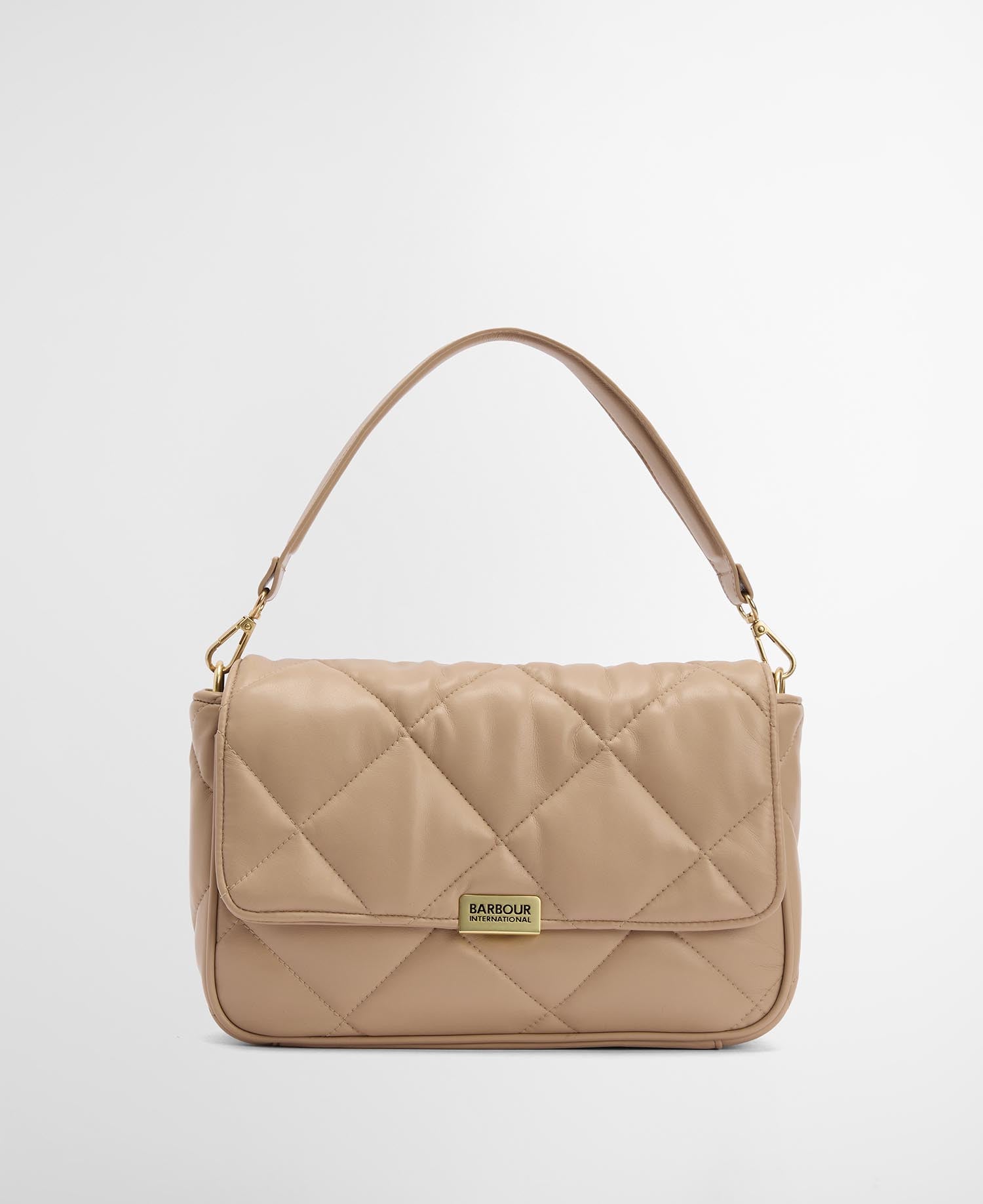 Camel Soft Quilt Shoulder Bag