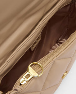 Camel Soft Quilt Shoulder Bag