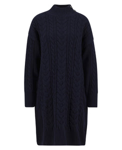 Navy Belford Cable Knitted Dress