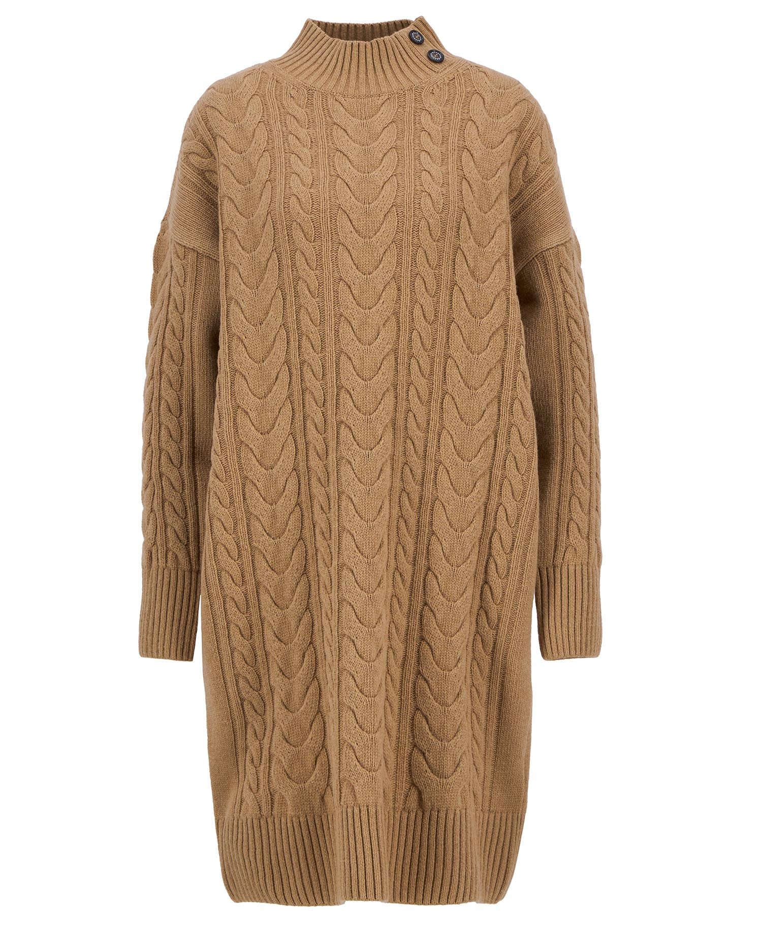 Camel Belford Cable Knitted Dress
