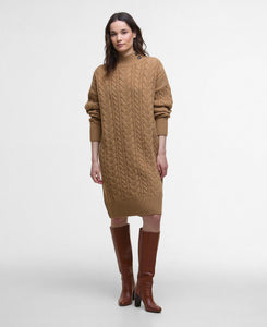 Camel Belford Cable Knitted Dress