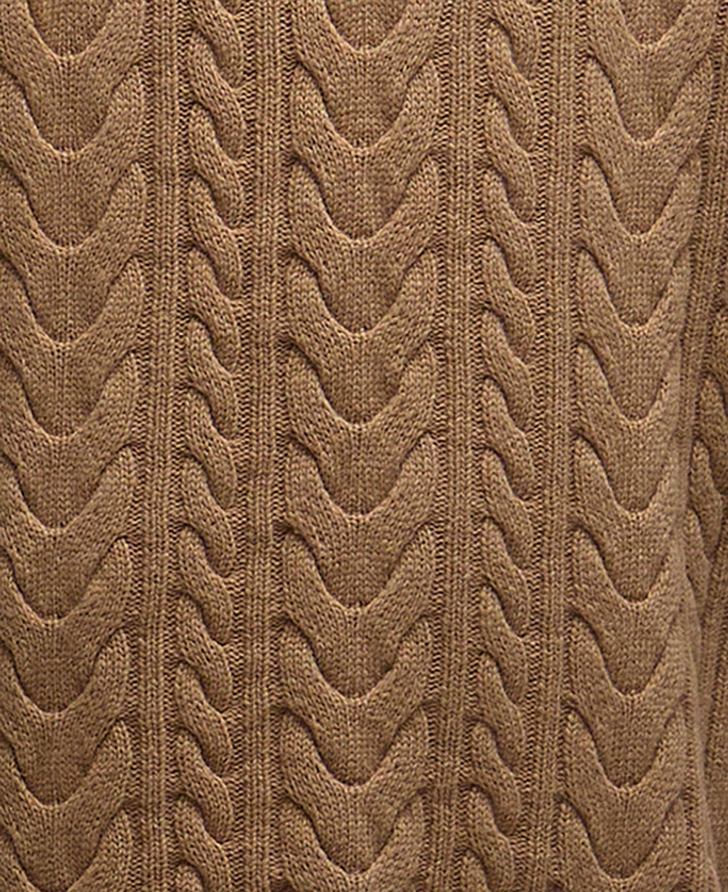 Camel Belford Cable Knitted Dress