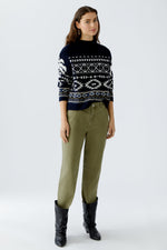 Load image into Gallery viewer, Navy Patterned Jumper
