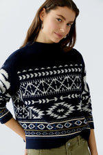 Load image into Gallery viewer, Navy Patterned Jumper
