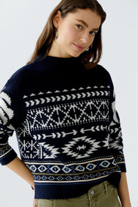 Navy Patterned Jumper