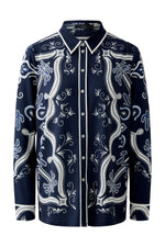 Load image into Gallery viewer, Navy Patterned Blouse
