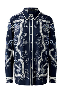 Navy Patterned Blouse