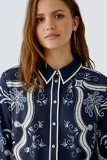 Load image into Gallery viewer, Navy Patterned Blouse
