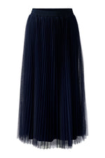 Load image into Gallery viewer, Navy Pleated Midi Skirt

