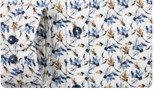Navy Twill Leaf Print Shirt