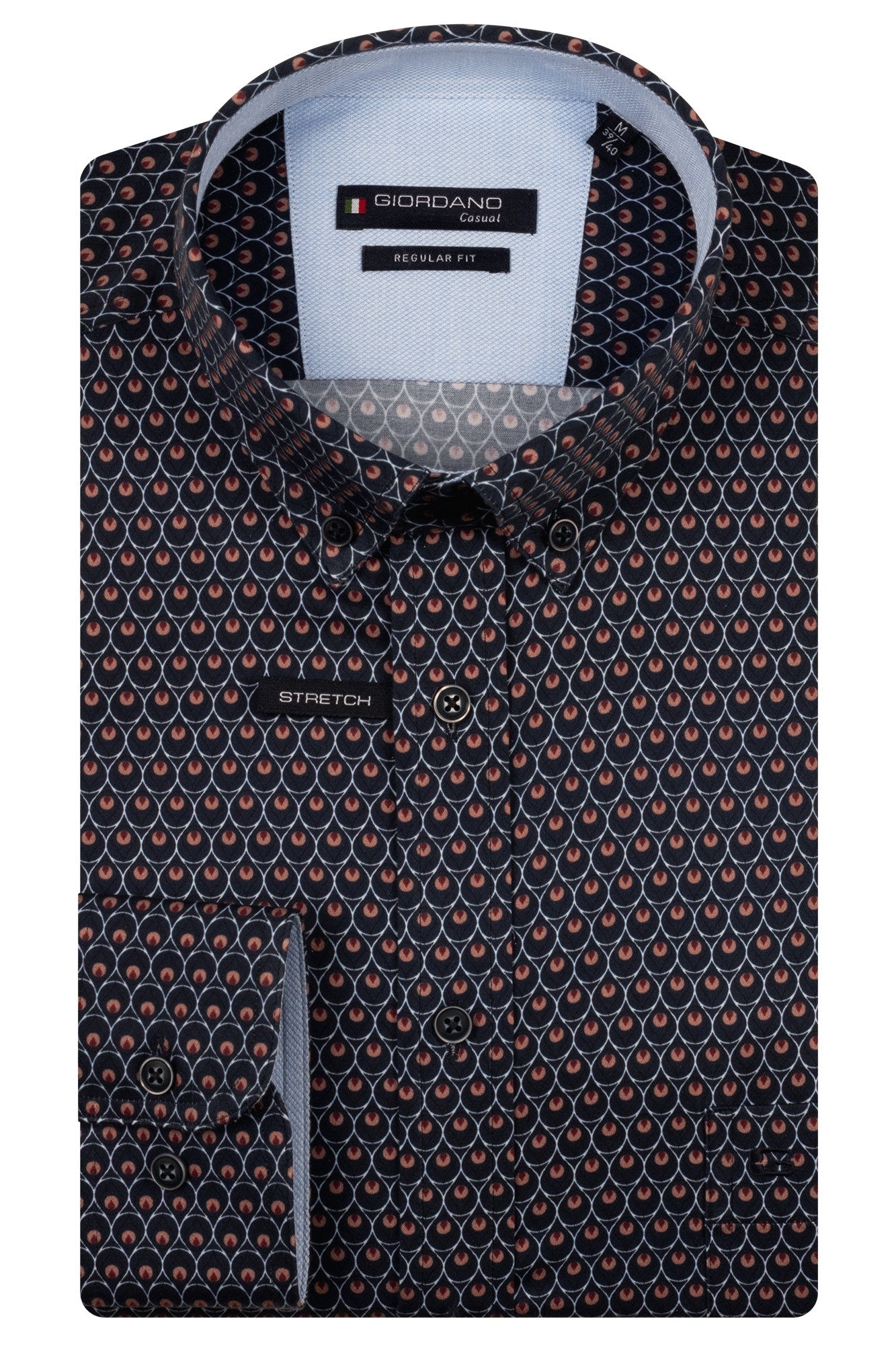Navy Satin Stretch Shirt