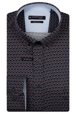 Load image into Gallery viewer, Navy Satin Stretch Shirt
