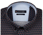 Load image into Gallery viewer, Navy Satin Stretch Shirt
