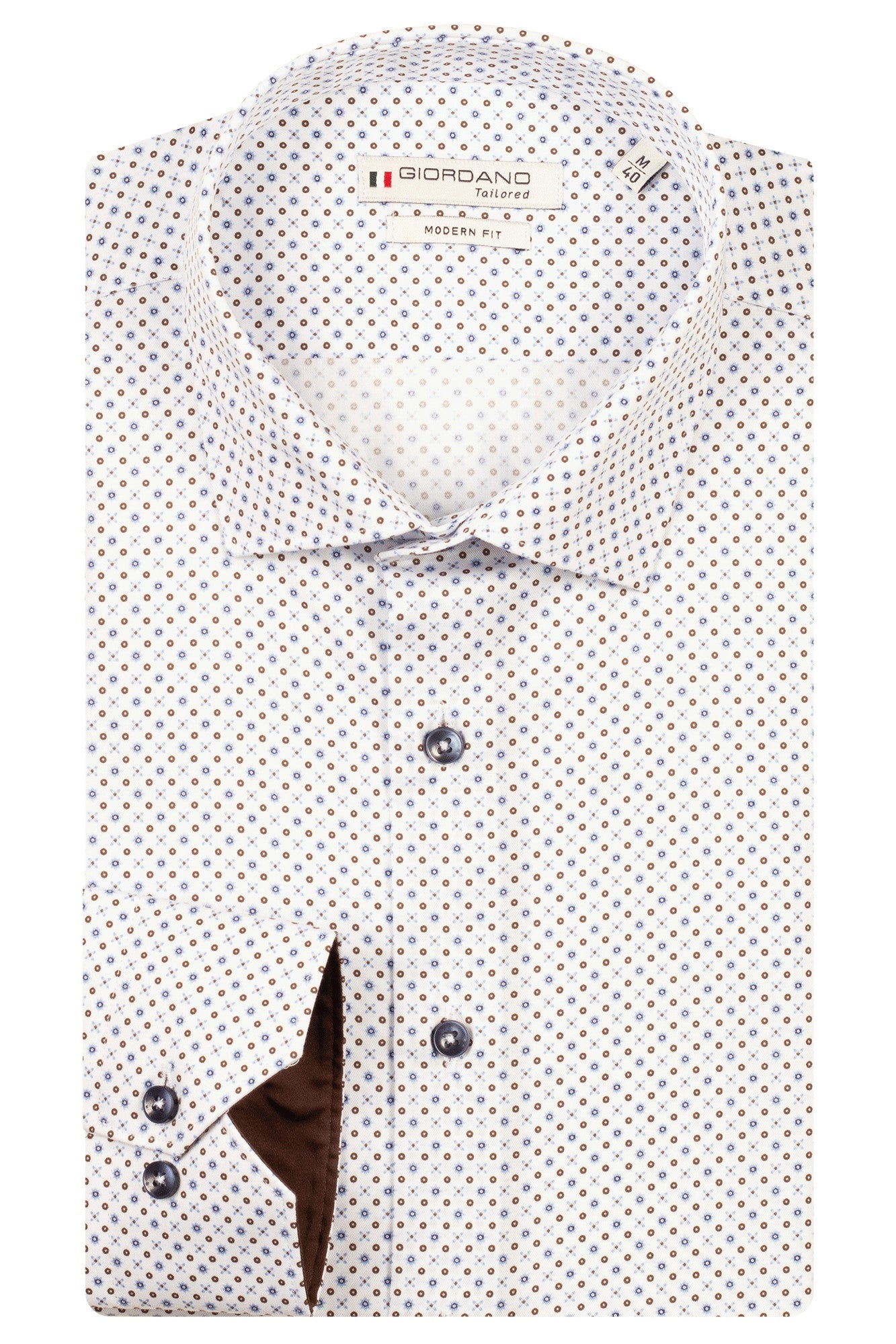 Blue Satin Graphic Print Shirt
