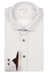 Blue Satin Graphic Print Shirt