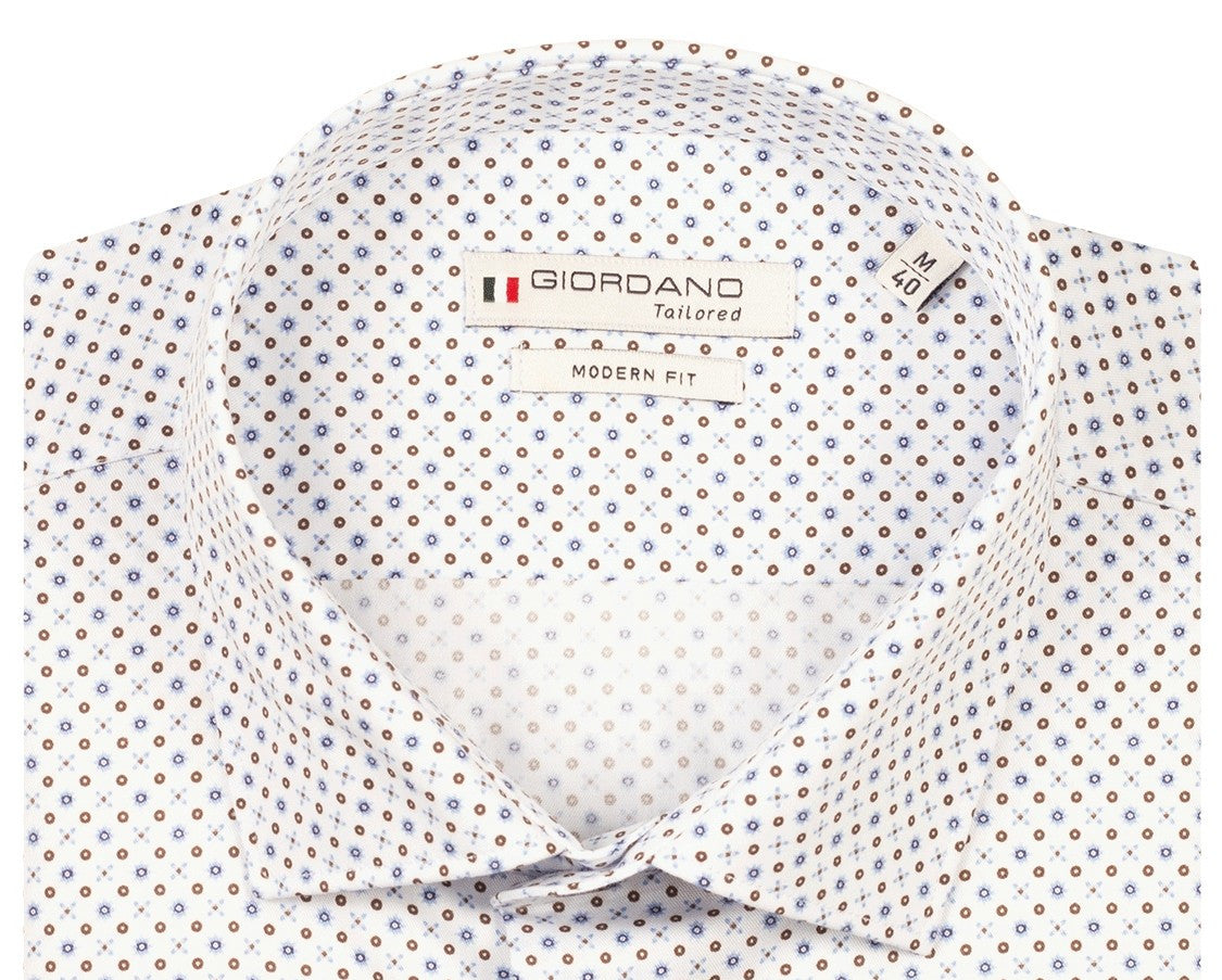 Blue Satin Graphic Print Shirt