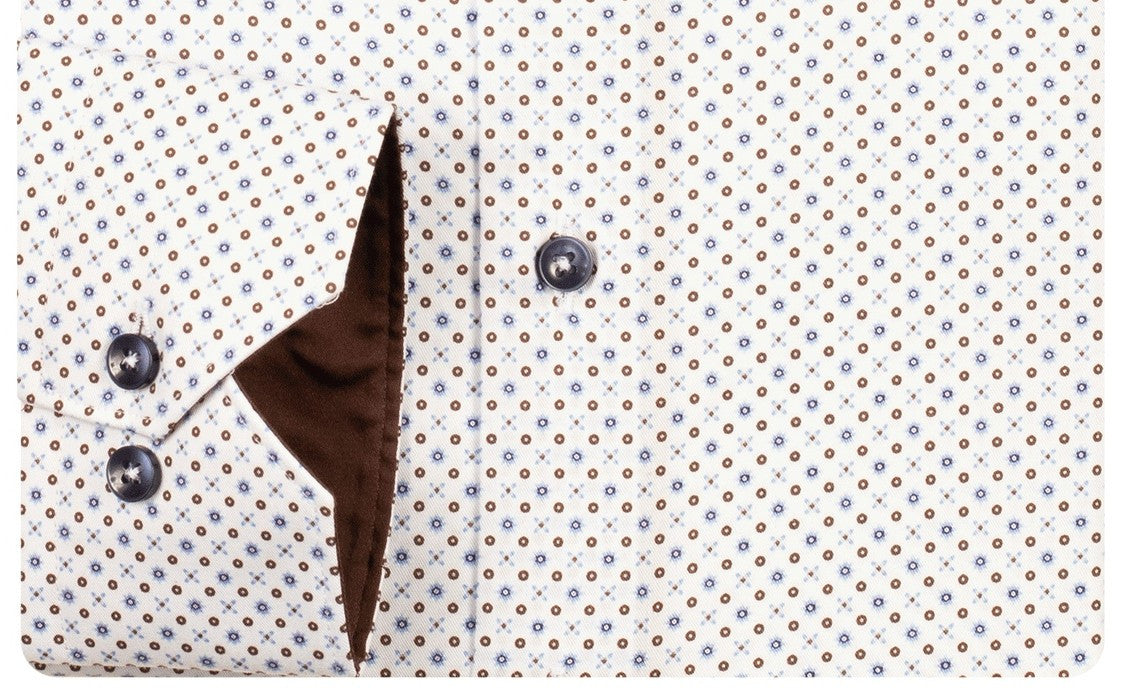 Blue Satin Graphic Print Shirt