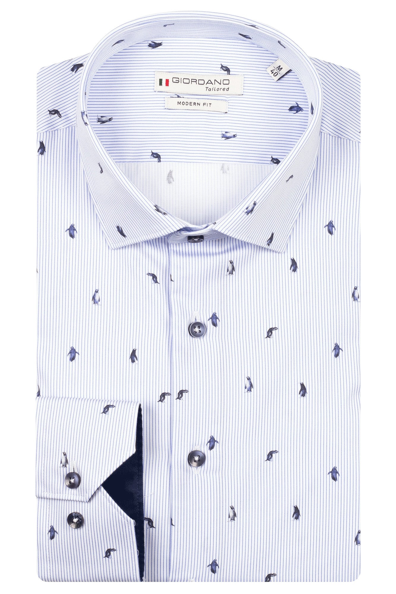 Blue Penguin Print Shirt