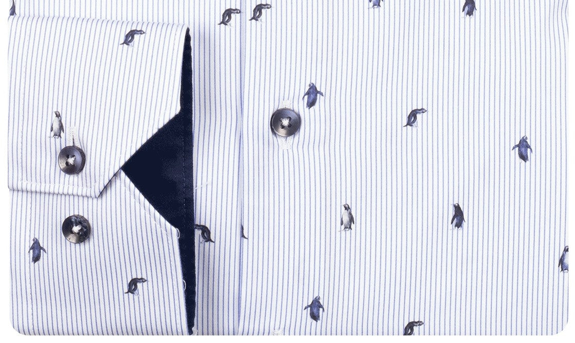 Blue Penguin Print Shirt