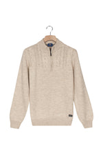 Load image into Gallery viewer, Sand Half Zip Cable Knit
