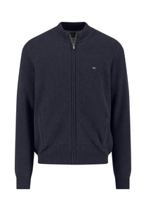 Navy Zip Through Cardigan